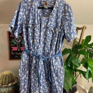 Vintage Gloria Vanderbilt Denim Floral Romper